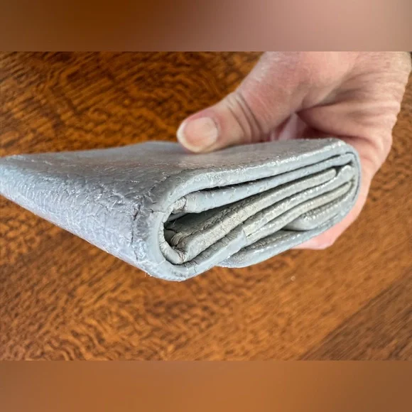 Prada Vitello Dino Leather Mini Wallet - Metallic Silver with COA - Picture 3 of 16